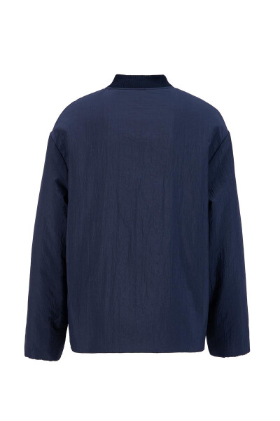 Бомбер с ребристым воротником Armine 24KD7522 Синий - 9