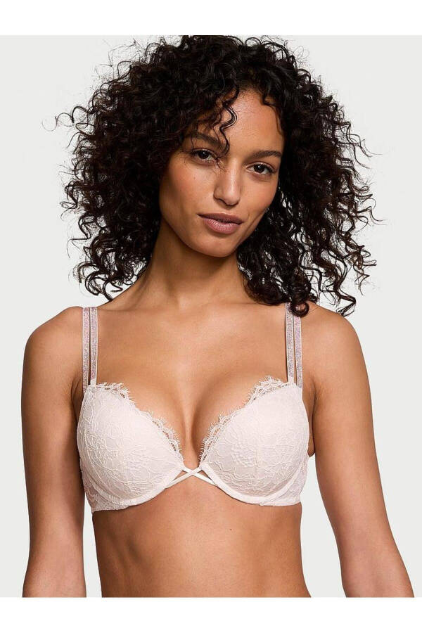 Bombshell 2 Cup Push-Up Bra with Lace and Glitter, Two Straps - 9