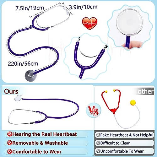 BOMLY Lab Coat for Kids - White Doctor Coat with Stethoscope Toys Kids Vet Coat, Doctor Dress Up Costume for Boys Girl - 4