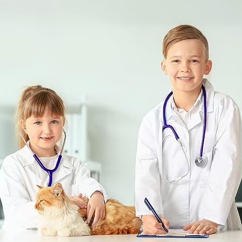 BOMLY Lab Coat for Kids - White Doctor Coat with Stethoscope Toys Kids Vet Coat, Doctor Dress Up Costume for Boys Girl - 6