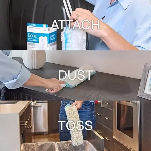 Bona Bir marta ishlatiladigan chang tozalagich to'ldirgichlari - 5 dona - Yuqori samarali chang tozalash tizimi - Mikrofiber chang tozalagichlar chang va uy hayvonlari junini tez tozalash uchun olib tashlaydi - 3