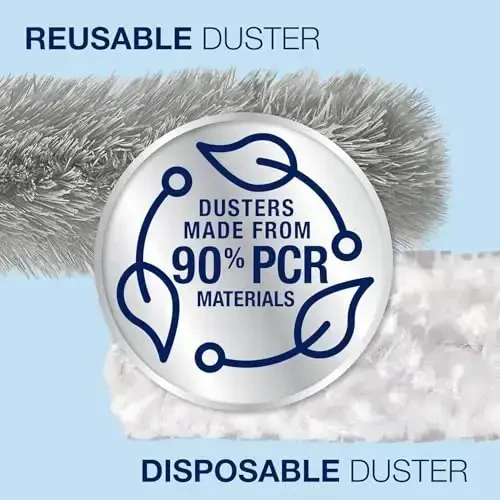 Bona High Performance Dusting System - 1 Extendable Handle, 3 Disposable Dusters, 1 Reusable Duster, & 1 Storage Bag - Extendable Dusting Kit - 6