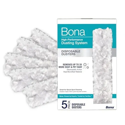 Bona Disposable Duster Refills - 5 Pack - High Performance Dusting System - Microfiber Dusters Remove Dust and Pet Hair for Quick Spot Cleaning - 1