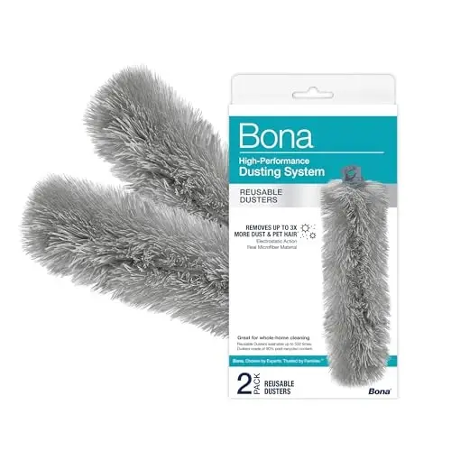 Bona Reusable Duster Refills - 2 Pack - High Performance Dusting System - Microfiber Dusters Remove Dust and Pet Hair for Whole-Home Cleaning - 1