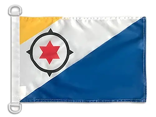 Bonaire NAUTICAL Flag 18'' x 12'' - Bonaire flags 30 x 45 cm. - Banner 12x18 in for boat - AZ FLAG 