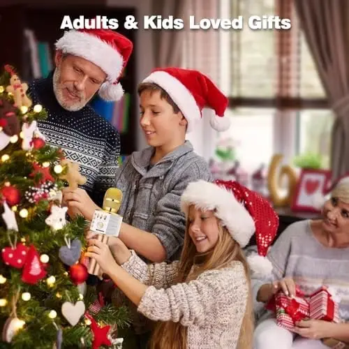 BONAOK simsiz Bluetooth Karaoke mikrofon, 3-in-1 portativ qo'lda Karaoke Mic dinamik mashinasi Barcha smartfonlar uchun uy partiyasi tug'ilgan kuni (Q37 oltin) - BONAOK (1)