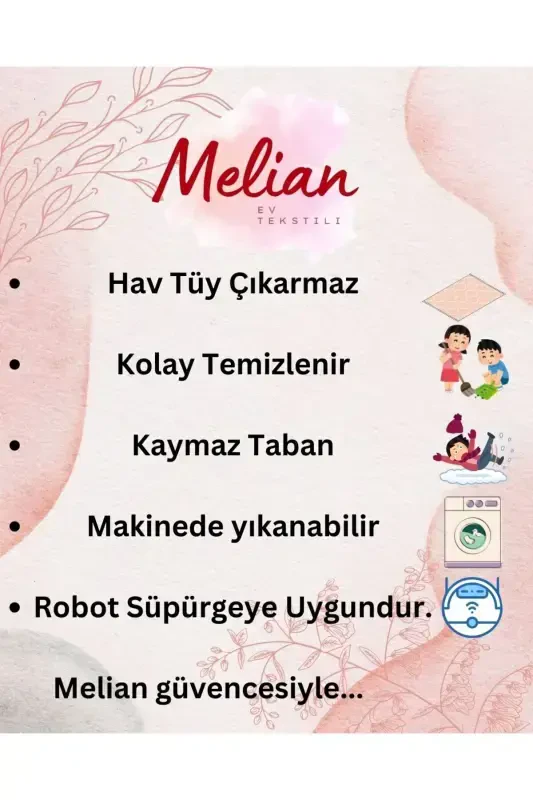 Boncuk Fil Suyagi Rangi Sirpanmaydigan Taglik Kabartmali Yuviladigan Xona Salon Koridor Oshxona Gilam Yo'lak-fil suyagi rangi - 5