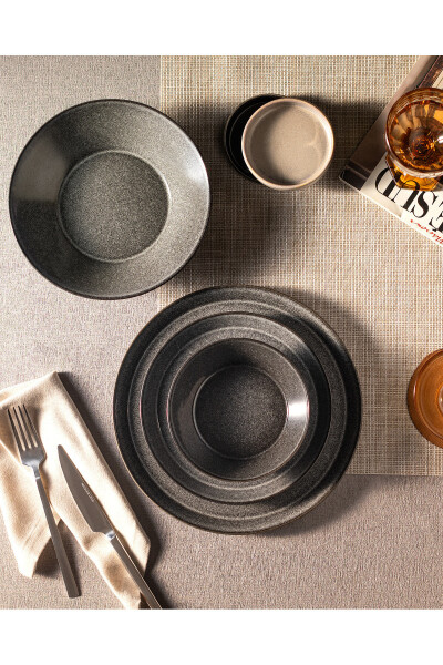 Bondy 6-Piece 24-Piece Dinner Set - Dark Gray - 9