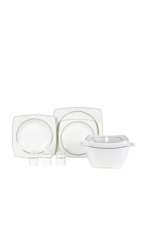 Bone Collection 60 Piece Square Dinner Set - KORKMAZ