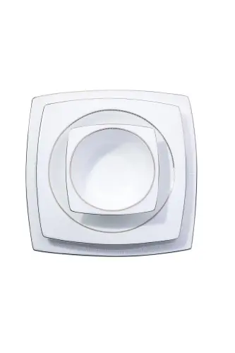 Bone Collection 60 Piece Square Dinner Set - KORKMAZ (1)