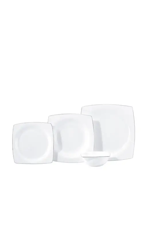 Bone Collection 60 Piece Square Dinner Set Platinum - 2
