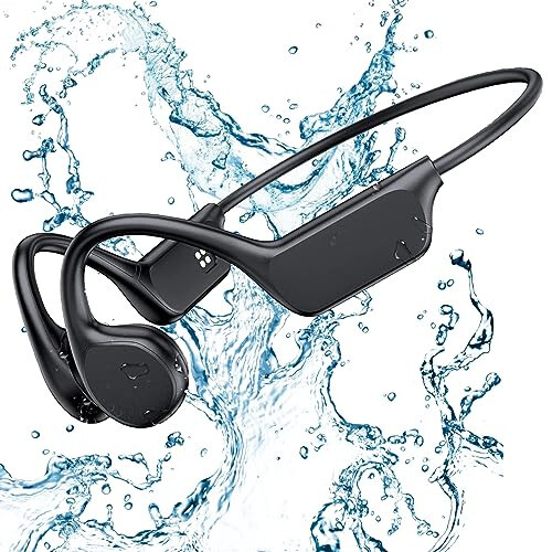 Bone Conduction Headphones - IPX8 Waterproof Swimming Headphones with Built-in MP3 Player 32G Memory, Bluetooth 5.3 Open Ear Headset, Suitable for Swimming, Running, Cycling and More Activities - 1