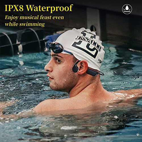 Bone Conduction Headphones - IPX8 Waterproof Swimming Headphones with Built-in MP3 Player 32G Memory, Bluetooth 5.3 Open Ear Headset, Suitable for Swimming, Running, Cycling and More Activities - 3