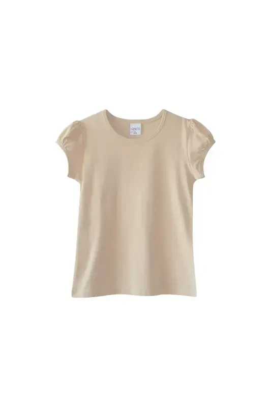 Bone Girl Child Crew Neck Watermelon Sleeve T-Shirt-Bone - 1