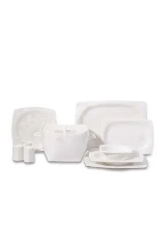 Bone Selection 60 Piece Square Dinner Set - KORKMAZ (1)