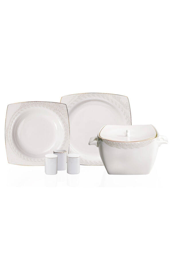 Bone Selection 60 Piece Square Dinner Set - 4