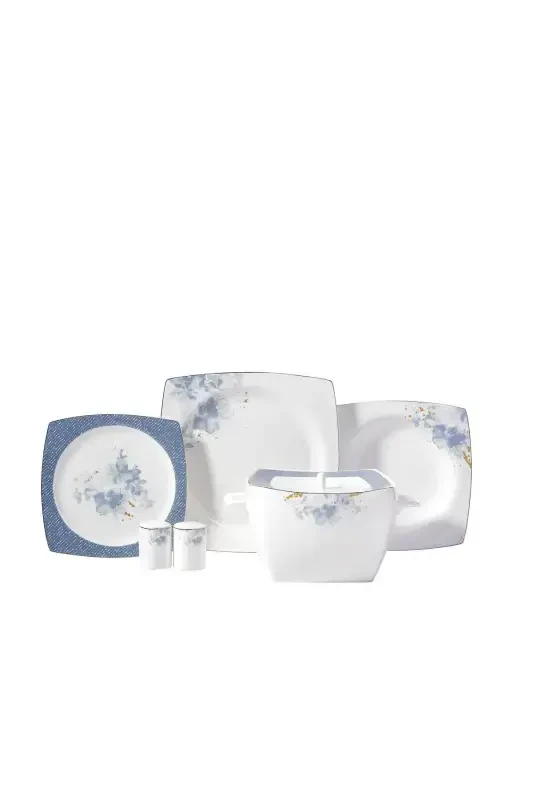 Bone Selection 60 Piece Square Dinnerware Set A8455-Standard - KORKMAZ