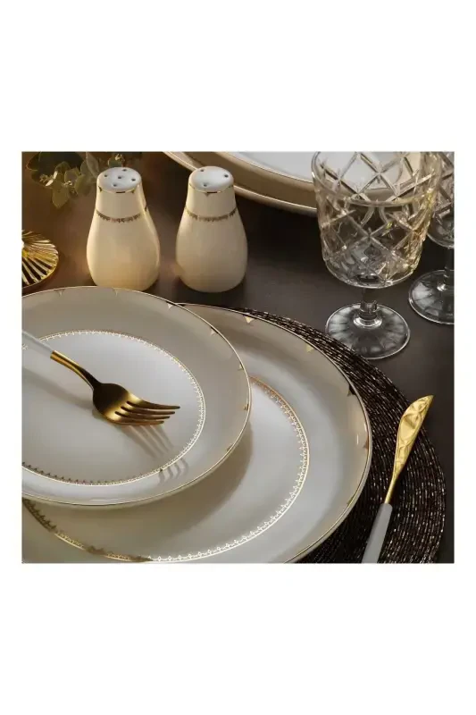 Bone Umbrella Gold 12-Piece 60-Piece Dinner Set - ARYILDIZ