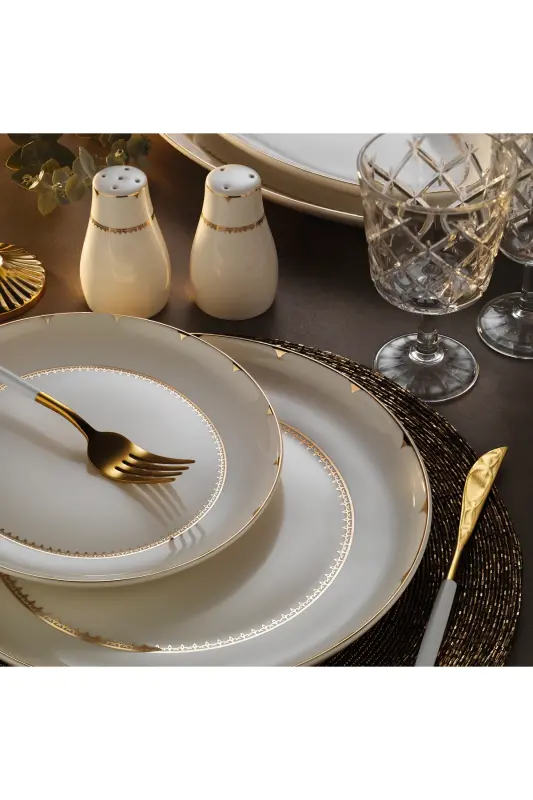 Bone Umbrella Gold 12-Piece 60-Piece Dinner Set - ARYILDIZ