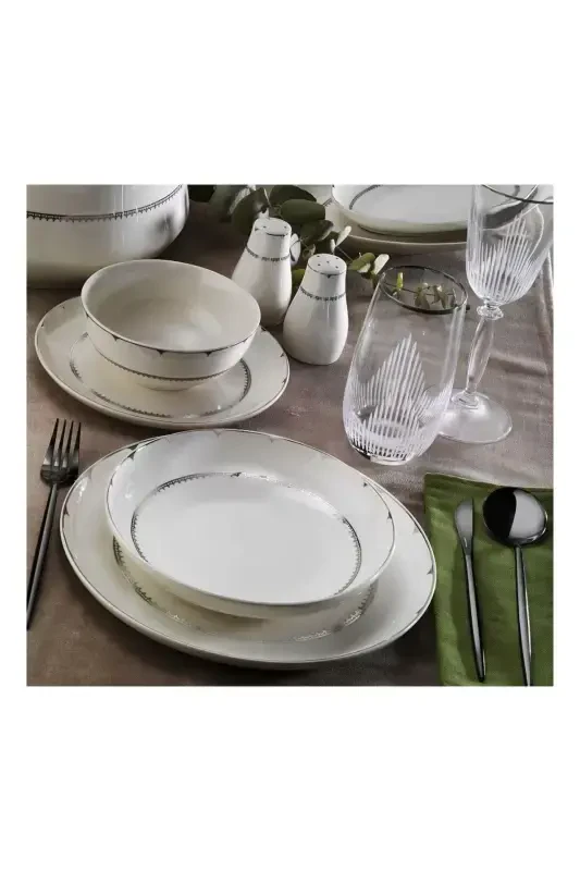 Bone Umbrella Platinum 12-Person 60-Piece Dinner Set - ARYILDIZ