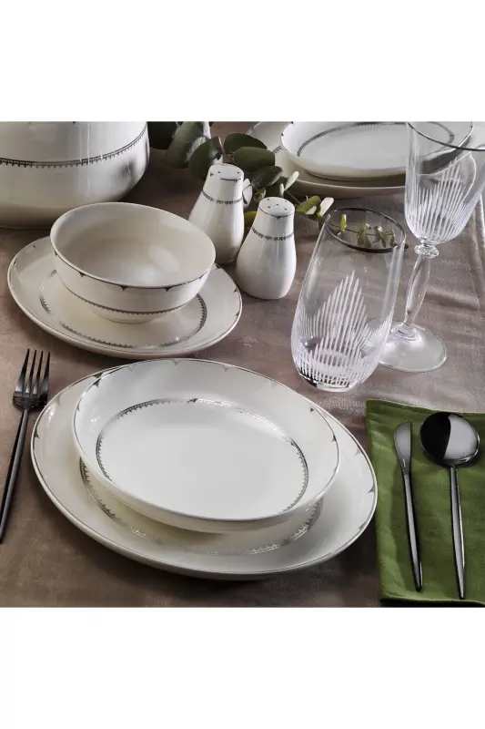 Bone Umbrella Platinum 12-Person 60-Piece Dinner Set - ARYILDIZ