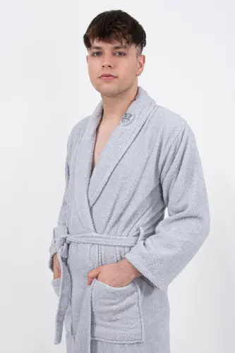 Bonny Cotton Ultrasoft Bathrobe | Embroidered Bathrobe | Hed - GÜVENAL (1)