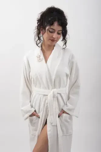 Bonny Paxta Ultrasoft Xalat | Kashtado'zlik Xalat | Sovg'a Xalat-Ekru - 1