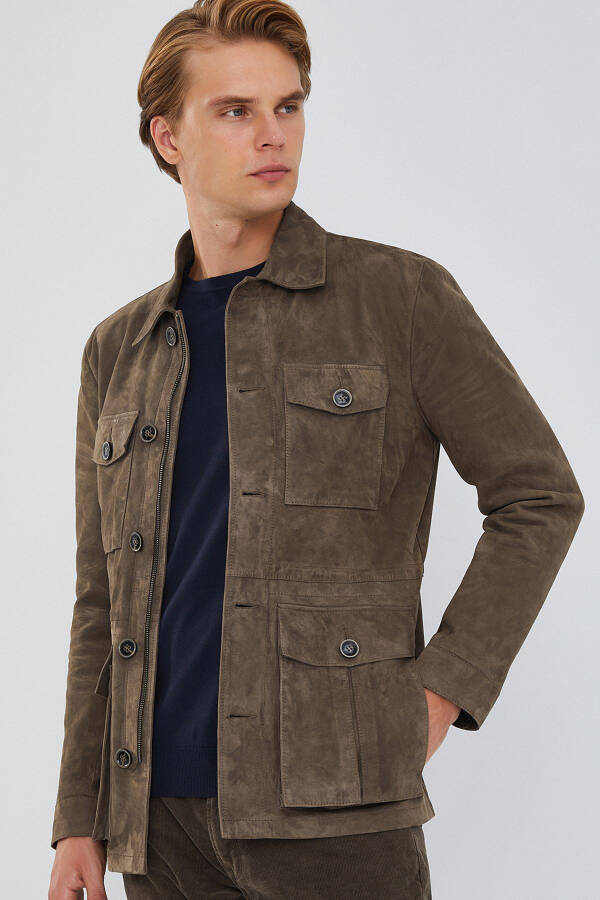 Bonucci Men's Brown Suede Leather Jacket 23wgd648710 - 11