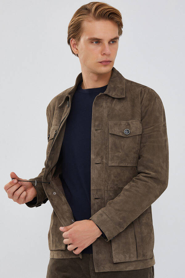 Bonucci Men's Brown Suede Leather Jacket 23wgd648710 - 14