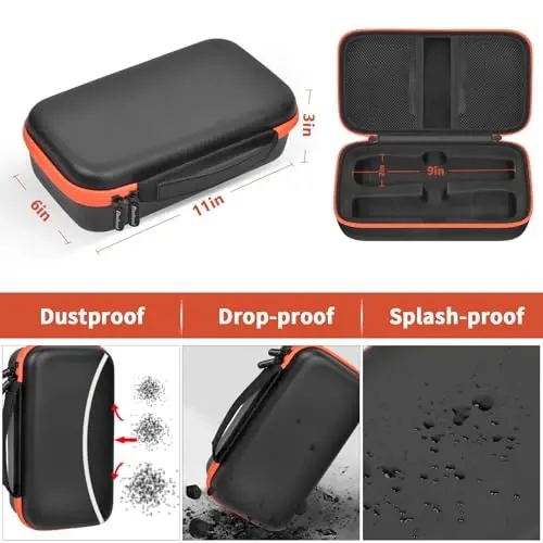 Boobowl Bluetooth Microphone Wireless Case Compatible with JBL PartyBox Wireless Mic - 2X Digital Microphones, Portable Wireless Mic Box for Rechargeable Battery, Receivers, Adapter (Bag Only)-Black - 3
