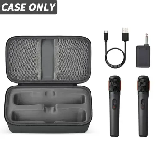 Boobowl Bluetooth Microphone Wireless Case Digital Microphones, Portable Wireless Mic Box for Rechargeable Battery, Receivers, Adapter (Bag Only)-Grey - BOOBOWL (1)