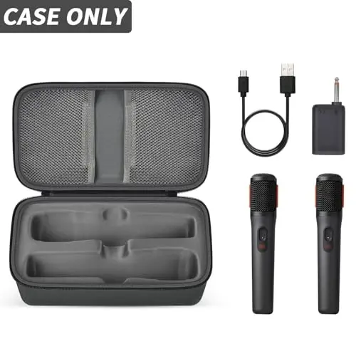 Boobowl Bluetooth Microphone Wireless Case Digital Microphones, Portable Wireless Mic Box for Rechargeable Battery, Receivers, Adapter (Bag Only)-Grey - 2
