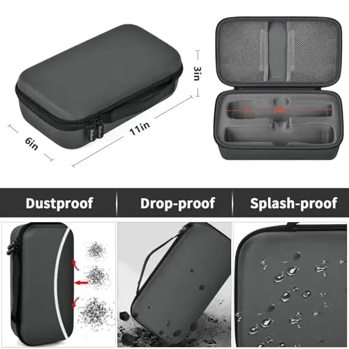 Boobowl Bluetooth Microphone Wireless Case Digital Microphones, Portable Wireless Mic Box for Rechargeable Battery, Receivers, Adapter (Bag Only)-Grey - 4