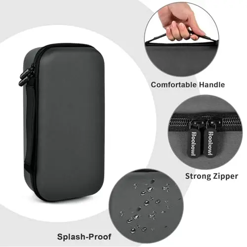 Boobowl Bluetooth Microphone Wireless Case Digital Microphones, Portable Wireless Mic Box for Rechargeable Battery, Receivers, Adapter (Bag Only)-Grey - 5