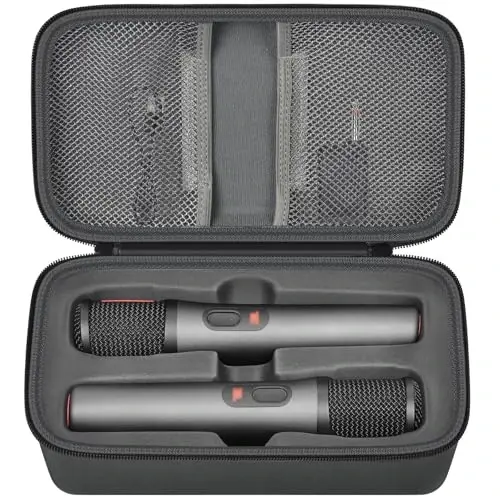Boobowl Bluetooth Microphone Wireless Case Digital Microphones, Portable Wireless Mic Box for Rechargeable Battery, Receivers, Adapter (Bag Only)-Grey - BOOBOWL