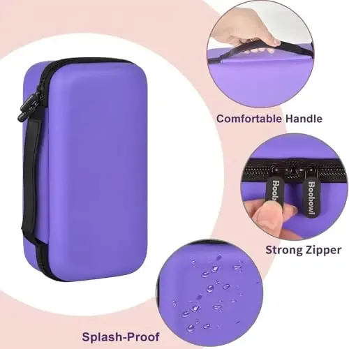 Boobowl Bluetooth Microphone Wireless Case for JBL PartyBox Wireless Mic | 2X Digital Microphones Holder Organizer, Portable Mic Box for Rechargeable Battery, Receivers, Adapter (Bag Only) - Purple - 5