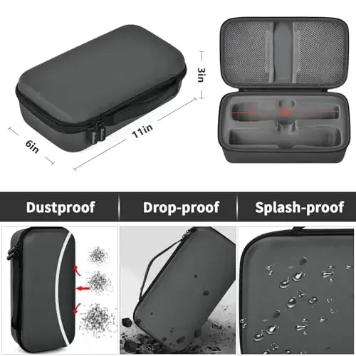 Boobowl Bluetooth mikrofon simsiz qutisi raqamli mikrofonlar, qayta zaryadlanuvchi batareya uchun portativ simsiz mikrofon qutisi, qabul qilgichlar, adapter (faqat sumka)-kulrang - 4