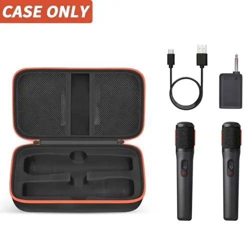 Boobowl Bluetooth Mikrofoni Simsiz Quti JBL PartyBox bilan mos keladigan simsiz mikrofon - 2X raqamli mikrofon, qayta zaryadlanuvchi batareya uchun portativ simsiz mikrofon qutisi, qabul qiluvchilar, adapter (Faqat sumka) - qora - 2