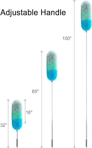 BOOMJOY Microfiber Feather Duster with 100 inches Extension Pole, Dusters for Cleaning High Ceiling, Fan, Blinds, Furniture - 6