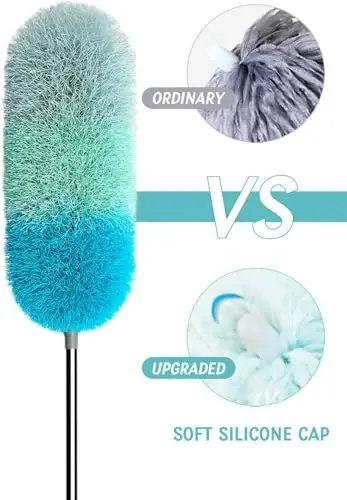 BOOMJOY Microfiber Feather Duster with 100 inches Extension Pole, Dusters for Cleaning High Ceiling, Fan, Blinds, Furniture - 5