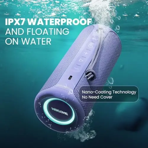 Boompro Bluetooth Speaker 36W Stereo Sound Bass Girl Woman Present - Purple | Portable Speaker Bluetooth 5.3 Wireless USB Type C Outdoor and Travel, 5000mAh Up to 16H Playtime Indoor Home Party - 6