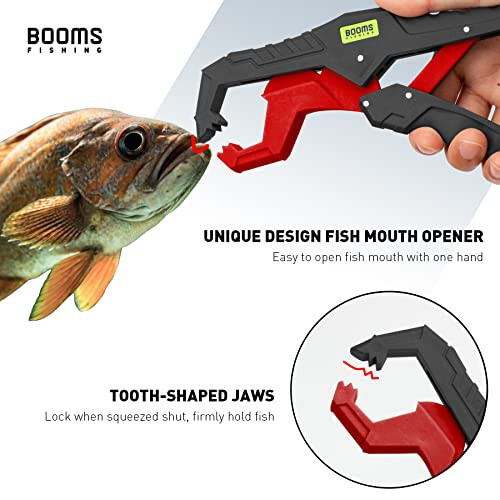 Booms Fishing TK1U 4pcs Fishing Tool Kit, Needle Nose Fishing Pliers Saltwater, Fish Lip Gripper, Fishing Scissors with Retractor, Adhesive Fish Ruler, Ice Fishing Accessories - 2