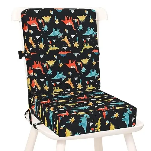 Booster Seat for Dining Table - 2Pcs Toddler Booster Seat for Dining Table Adjustable Safety Belts & Non-Slip Bottom, PU Waterproof Easy Cleaning Booster Chair Cushion with Different Height for Eating - 1