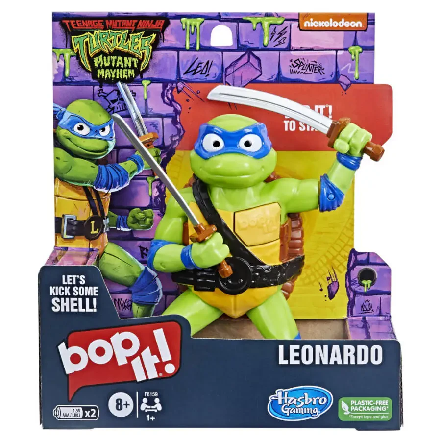 Bop It! Teenage Mutant Ninja Turtles Leonardo Edition O'yin, 1 yoki undan ortiq o'yinchi, 8+ yosh - 1