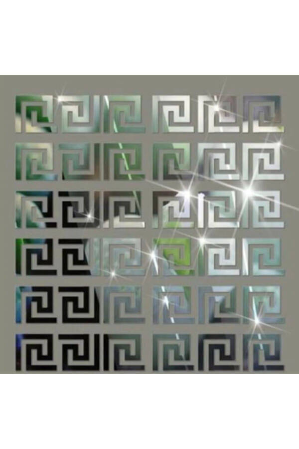 Border Mirror 30 Piece Silver Plexiglass Each 9x9 Cm Wall Decoration Laser Cut - 6