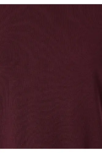 Bordo Basic Tişört Semi Slim Fit / Yarı Dar Kesim 1612916-70396 - Bordo - 7