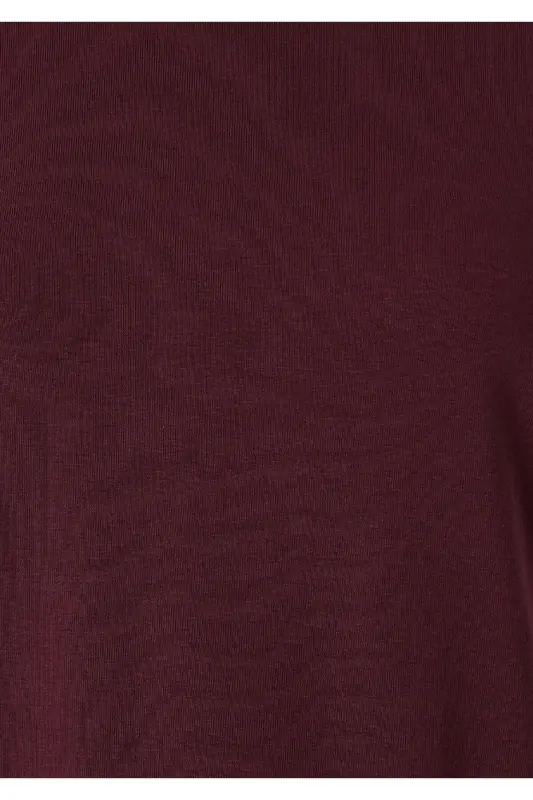 Bordo Basic Tişört Semi Slim Fit / Yarı Dar Kesim 1612916-70396 - Bordo - 7
