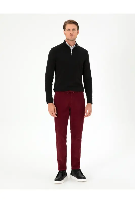 Bordo Carrot Fit Kadife Kanvas Pantolon 50295927-VR014-Bordo - 3