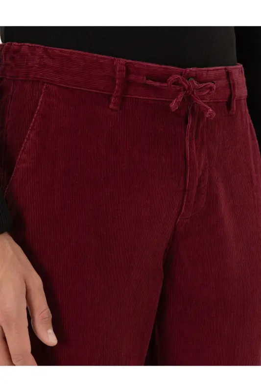 Bordo Carrot Fit Kadife Kanvas Pantolon 50295927-VR014-Bordo - 5