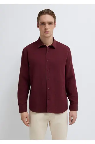 Bordo Gömlek Regular Fit / Normal Kesim 0211518-70426-Bordo - 4